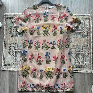 Endless Rose Two-Piece dress, embroidered with nude slip under